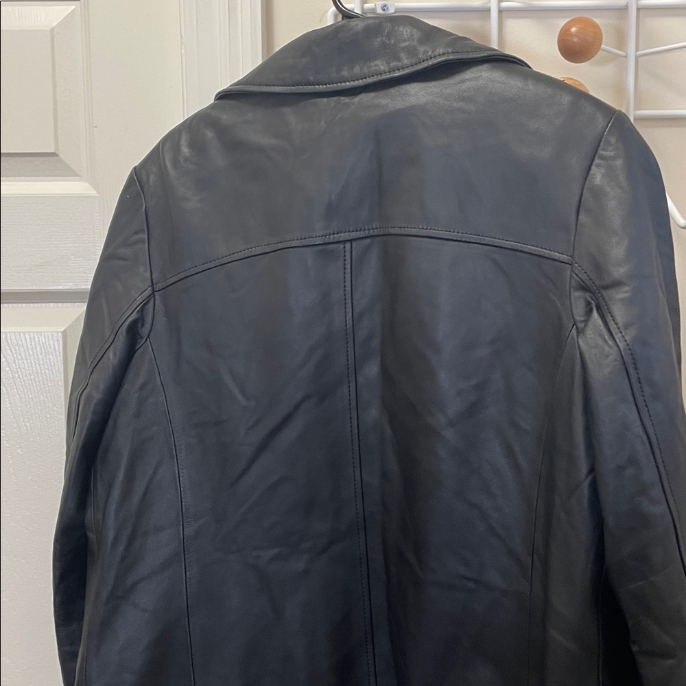 Danier - Classic 90s Vintage Button Down LeatherJacket With Liner - Black S - Picture 7 of 14